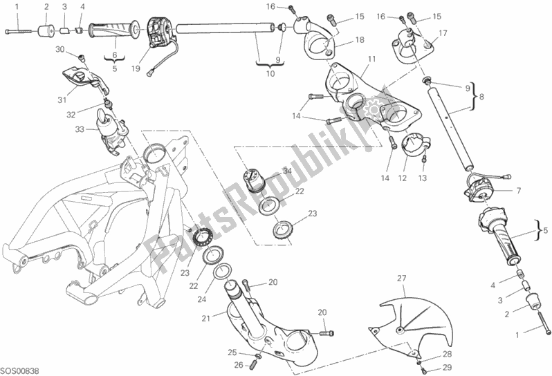 Alle onderdelen voor de Stuur En Bedieningselementen van de Ducati Supersport S 937 2018